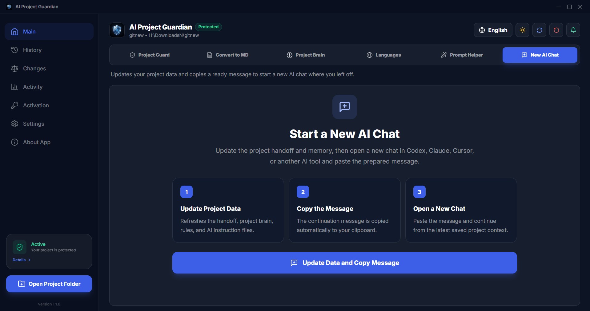 Start a new AI chat handoff