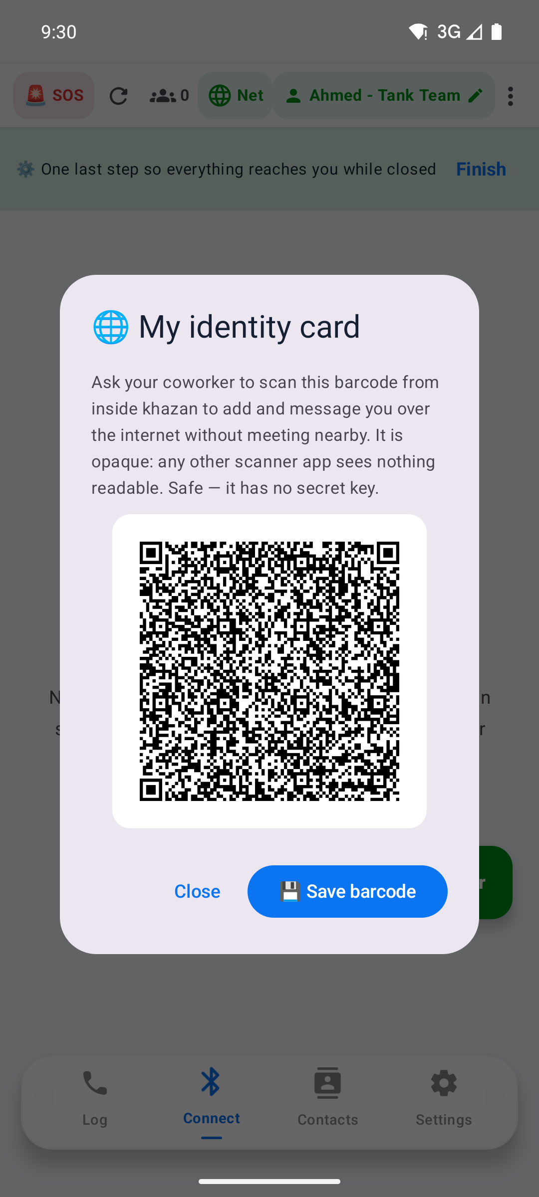 QR identity card