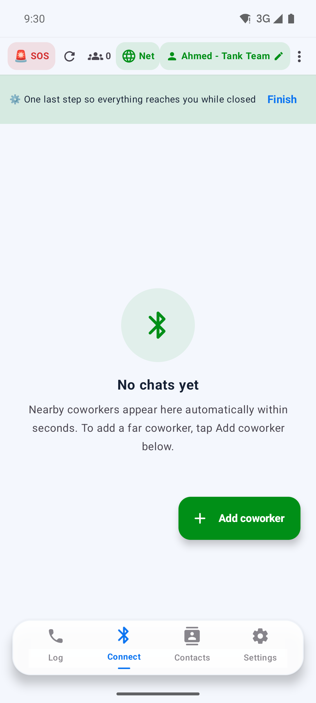 Connect screen